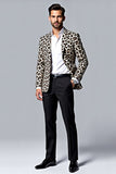 Leopard Shawl Lapel 2 Piece Leopard Printed Men's Prom Suit
