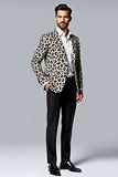 Leopard Shawl Lapel 2 Piece Leopard Printed Men's Prom Suit