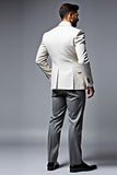 Men's Lvory Single Breasted Notched Lapel 3 Piece Prom Suits