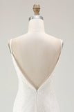 Sparkly Bodycon Sequined V-Neck Mini White Graduation Dress