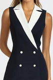 Black White Bodycon A Line Patchwork Short Semi Formal Dress