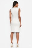 Black White Round Neck Knee-Length Semi Formal Dress
