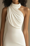 Sleeveless Bodycon Ruched Mini Little White Dress