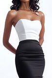 Black and White Mermaid Tiered Maxi Prom Dress with Ruffles