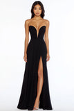Black Sweetheart Maxi Prom Dress with Slit