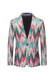 Men's Colourful Embroidered Notched Lapel Prom Blazer