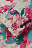 Floral Printed Notched Lapel Men's Blazer