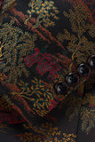 Brown Embroidered Fitted Notched Lapel Men's Blazer