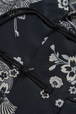Black Floral Embroidered Peak Lapel Men's Blazer with Button