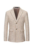 Grey Single Breasted Peak Lapel Men's Blazer