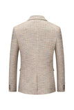 Grey Single Breasted Peak Lapel Men's Blazer