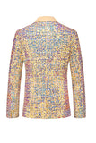 Sparkly Champagne Sequin Notched Lapel 2 Piece Men's Prom Suits