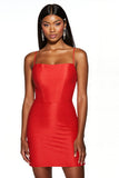 Orange Satin Spaghetti Straps Bodycon Short Prom Dress