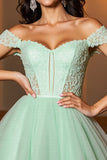 Light Green A Line Corset Mini Tulle Prom Dress