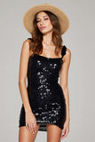 Sparkly Black Sequin Bodycon Mini Prom Dress