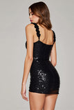 Sparkly Black Sequin Bodycon Mini Prom Dress