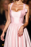 Pink Satin A Line Cute Short Prom Dress with 3D Flowers