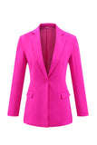 Fuchsia 2 Piece Long Sleeve Business Suits with Pockets