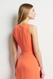 Orange V-Neck Maxi Work Jumpsuits with Ruffles
