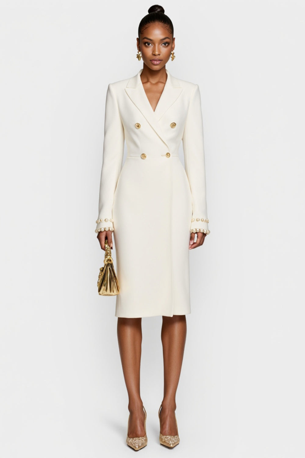 Leely Women White Satin Bodycon Midi Work Blazer Dress Peak Lapel Long Sleeves Double Breasted Semi Formal Dress leelyuk Leely Women White Satin Bodycon Midi Work Blazer Dress Peak Lapel Long Sleeves Double Breasted Semi Formal Dress leelyuk