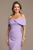 Lilac Mermaid Satin Maxi Mother of the Bride Dress