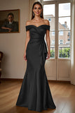 Brown Mermaid Satin Maix Mother of the Bride Dress with Ruffles