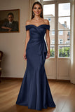 Brown Mermaid Satin Maix Mother of the Bride Dress with Ruffles