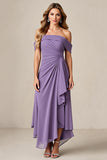 Tahiti A Line Maxi Ruched Chiffon Mother of the Bride Dress with Ruffles