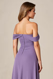 Tahiti A Line Maxi Ruched Chiffon Mother of the Bride Dress with Ruffles