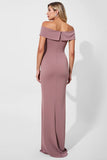Vintage Mauve Mermaid Satin Mother of the Bride Dress with Ruffles