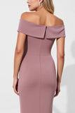 Vintage Mauve Mermaid Satin Mother of the Bride Dress with Ruffles
