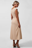 Champagne Maxi A Line Mother of the Bride Dress with Ruffles