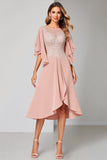 Blush A Line High-Low Mother of the Bride Dress with Ruffles