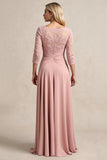 Blush A Line Ruched High-Low Mother of the Bride Dress with Lace