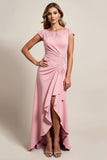 Blush A Line High-Low Mother of Bride Dress with Ruffles