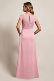 Blush A Line High-Low Mother of Bride Dress with Ruffles