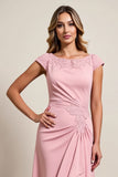 Blush A Line High-Low Mother of Bride Dress with Ruffles