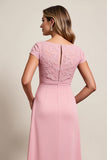 Blush A Line High-Low Mother of Bride Dress with Ruffles