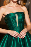 Pine A Line Strapless Keyhole Satin Short Prom Dress