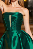 Pine A Line Strapless Keyhole Satin Short Prom Dress