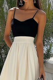 Black and Ivory A Line Maxi Formal Dress