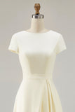 Daffodil A Line Bateau Neck Midi Satin Work Dress
