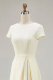 Daffodil A Line Midi Satin Work Dress with Sleeves