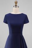 Daffodil A Line Midi Satin Work Dress with Sleeves