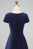 Daffodil A Line Midi Satin Work Dress with Sleeves