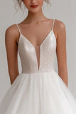 Sparkly Ivory Spaghetti Straps Mini A Line Graduation Dress with Sequins