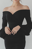Black Asymmetrical Mermaid Formal Dress with Ruffles