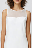 White Simple Illusion Neck Sleeveless Short Graduation Dress