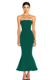 Satin Strapless Mermaid Black Maxi Formal Dress