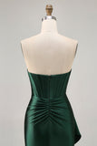 Sparkly Dark Green Corset Tight Short Cocktail Dress with Sash